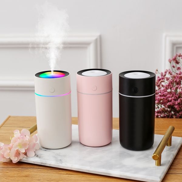 

eloole 320ml dazzle vehicle-mounted air humidifier diffuser atomizer nano fine mist mute working two spray mode with night light 1012