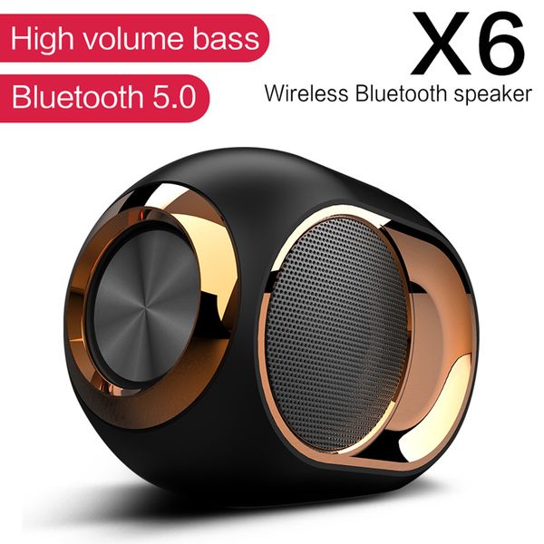 Sem fio TWS X6 Bluetooth Speaker Portátil Loudspeaker Inteligente Redução de Ruído Subwoofer Suporte TF U disco FM Rádio