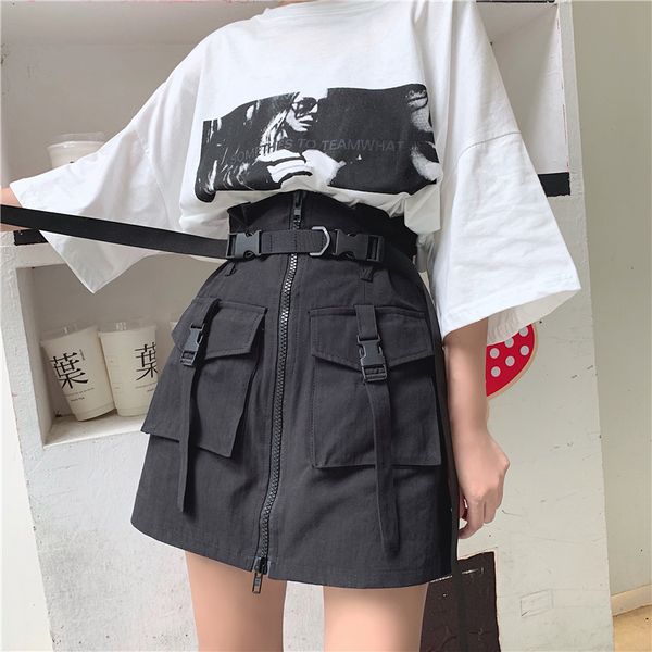 

2020 summer fire vestidos fiesta gothic noche vintage dropshipping harajuku style was thin high waist a word skirt women c1111, Black