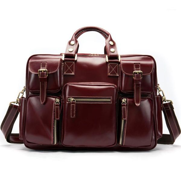 

briefcases luufan fashion multifunction leather briefcase cowskin mens lapbag daily shoulder commuter messenger1