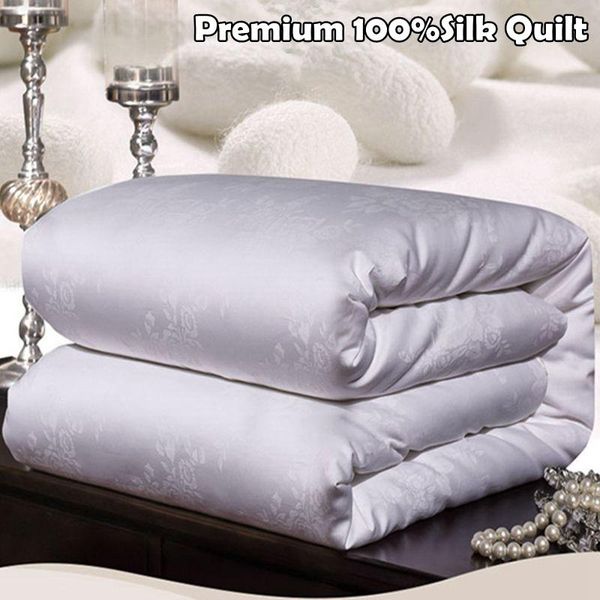 

comforters & sets premium custom handwork 100%mulberry silk comforter quilts satin jacquard cotton fabric cover blankets 2kg 3kg 4kg