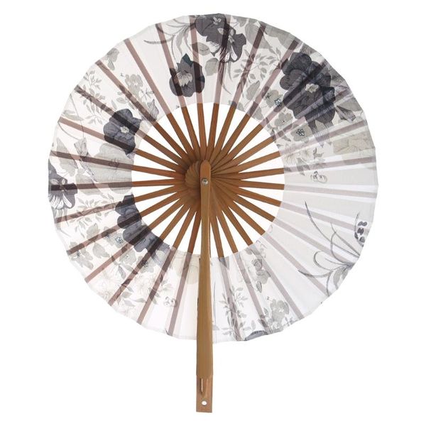

party favor japanese sakura flower pocket folding hand fan round circle decor gift