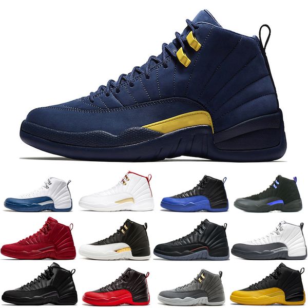 

2022 man basketball shoes 12 12s black blue stone cny dark concord grey fiba flu french royal gamma gym red o-black reverse taxi the master, White;red