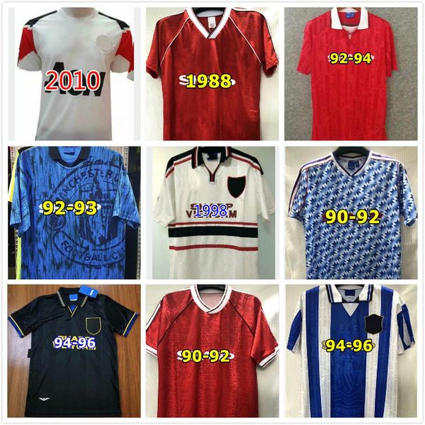 

retro 1983 1984 1986 1988 united soccer jerseys man 1990 92 94 utd ronaldo beckham cantona keane scholes manchester vintage football shirt, Black;yellow