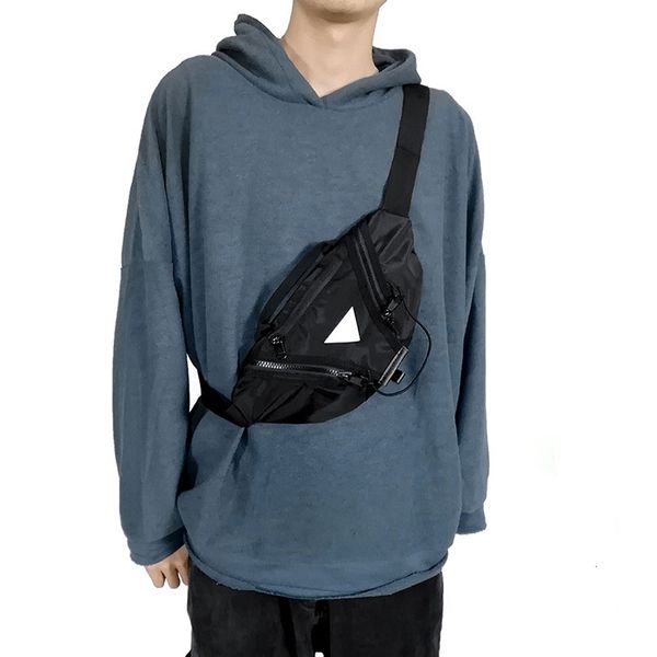 

chest bag for men waist bag canvas fanny pack boy street reflective crossbody pack casual travel bags hip hop shoulder pack new c1026