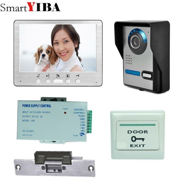 

smartyiba 7inch tft- lcd video intercom doorbell system monitor screen door phone+ ir night vision outdoor camera
