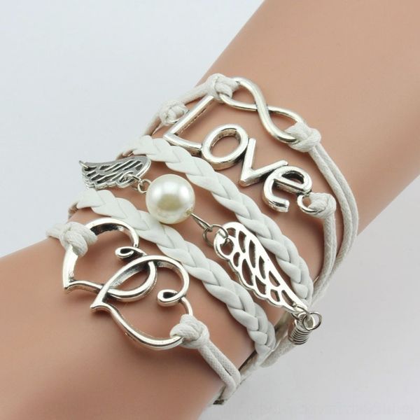 

xsi4c selling double heart wings angel wings selling double heart love weaving bracelet angel bracelet weaving love p44q5, Golden;silver