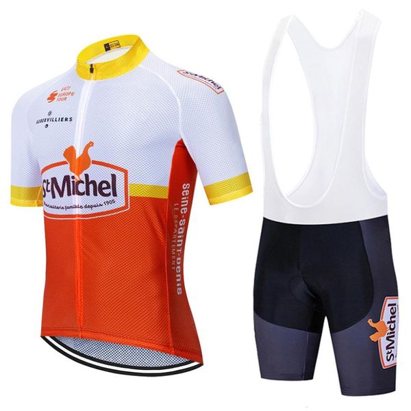 

team st michel cycling jersey bike shorts suit 20d ropa ciclismo mens summer quick dry pro bicycle maillot pants clothing, Black;blue