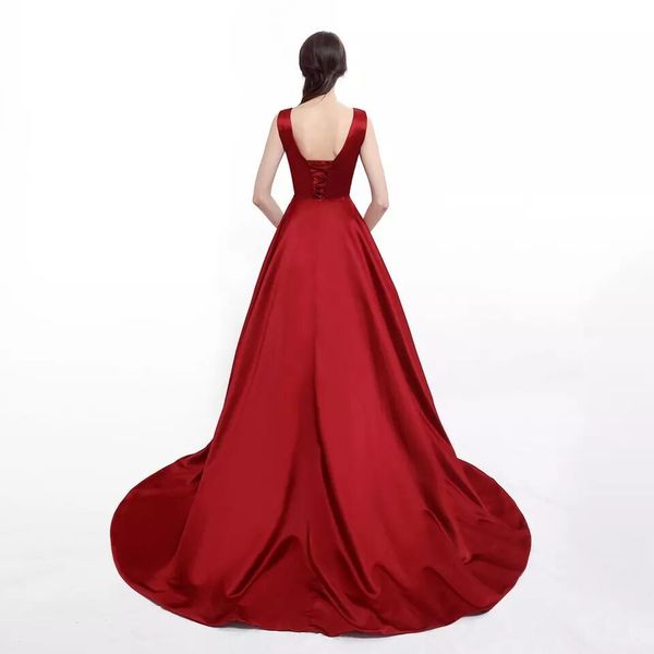 

2021 new robe soiree decote on v prom lace up party dressed ln 1087 2mws, Black