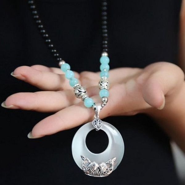 

japanese korean version of autumn and winter sweater chain long style versatile simple clothes accessories necklace female, Silver