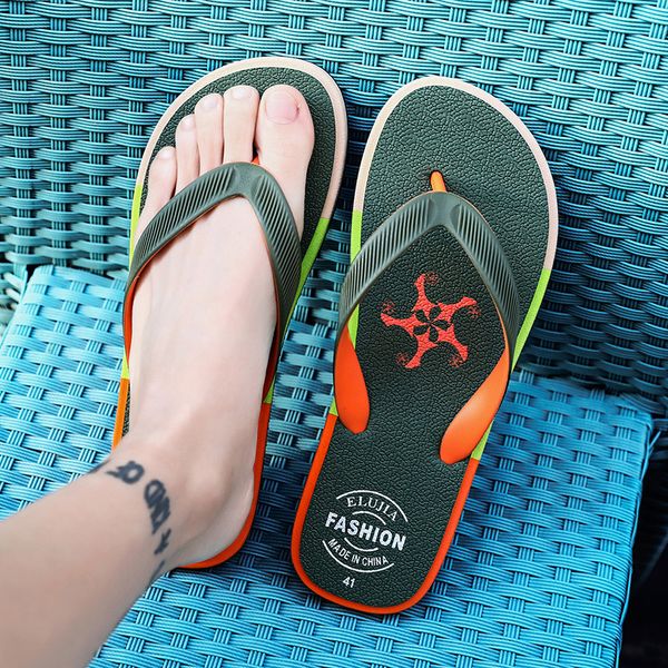 

men arrival summer men's flip flops beach sandals anti-slip zapatos hombre casual shoes wholesale 39, Black;red