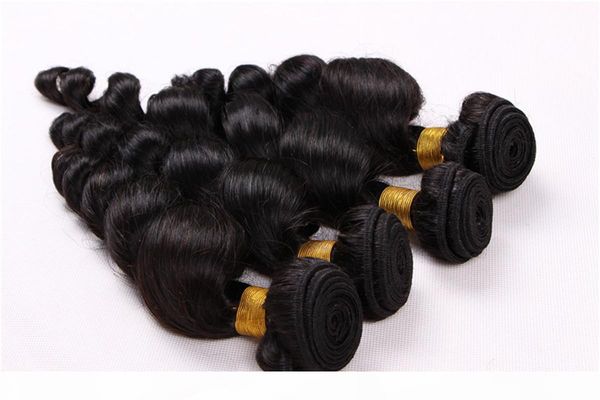 

natural color loose wave hair weaving 90g pcs and 4pcs lot,100% human brazilian virgin hair, dhl, Black