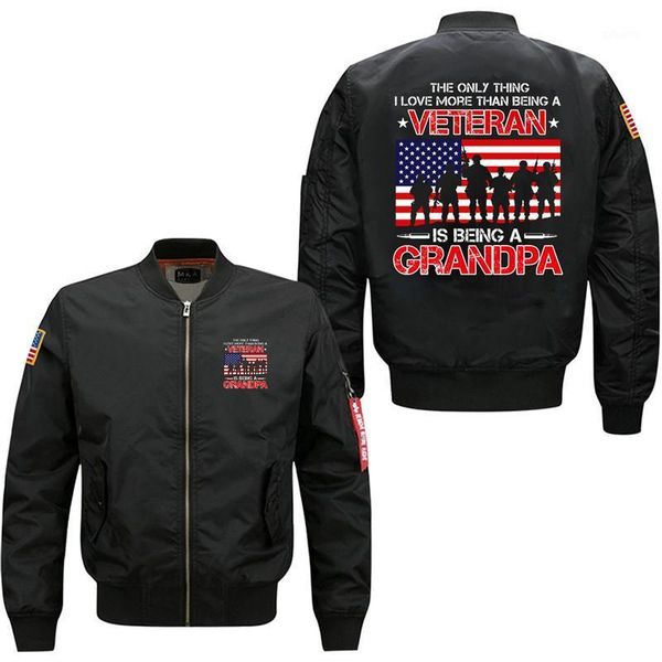

2020 fashion men jacket bomber jacket for men being a grandpa is the most thing that i love men's bomber flight1, Black;brown
