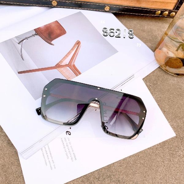 

sunglasses large frame square siamese sunglasses women personality fashionable men's metal frame wild vacation sunglasses, White;black