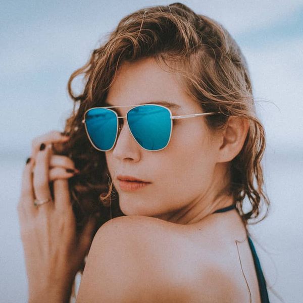 

sunglasses 2021 girls women student blue square metal frame sun glasses vintage brand designer sunglass ladies shades uv400, White;black