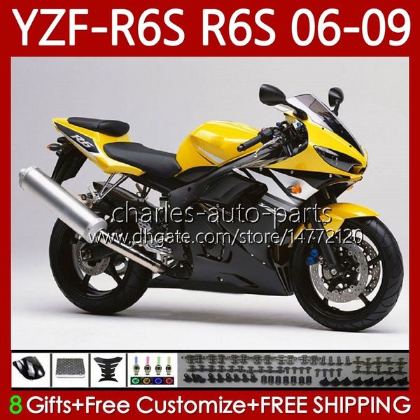 Motorrad-Karosserie für Yamaha YZF-R6S YZF600 YZF R6 S 600 CC 06–09 Karosserie 96No.90 YZF R6S 600CC YZFR6S Hot Yellow 06 07 08 09 YZF-600 2006 2007 2008 2009 OEM-Verkleidungsset