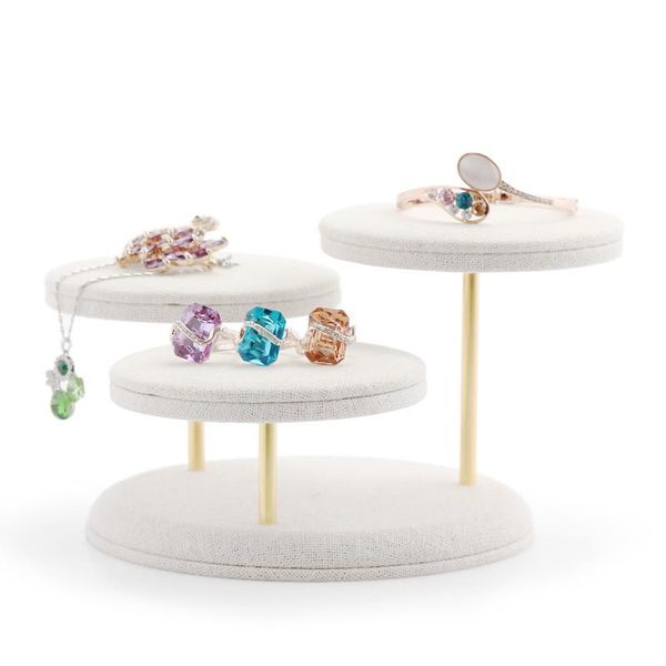 

linen jewelry display holder ring display stand earrings showcase jewelry jewellery stand, Pink;blue
