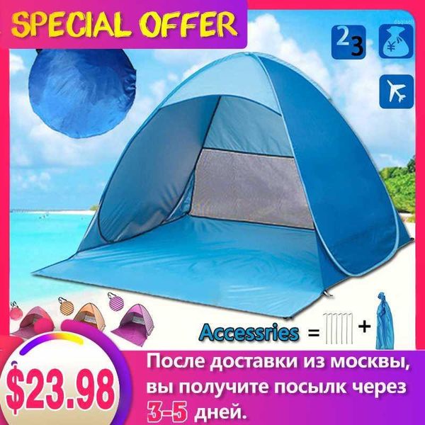 

ship from ru beach tent ultralight folding tent up automatic open family tourist fish camping sun shade1