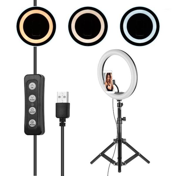 

14 inch led ring selfie light fill-in lamp 10w dimmable 2700-5500k color temperature with ballhead cell phone holder pgraphy1