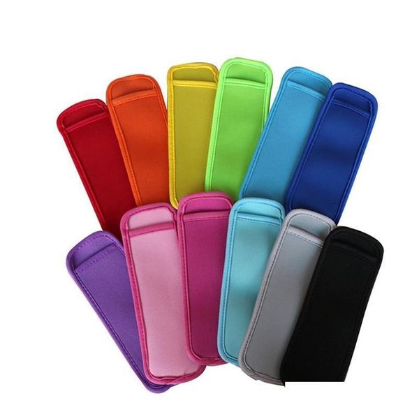 

diy neoprene popsicle bag holders candy color pop ice sleeves reusable waterproof zer pop cover 6*18cm for kids ice cream tools 4jchk