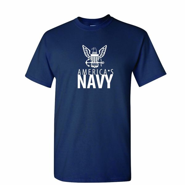 

2019 новая мода повседневная мужчины футболку вмс сша eagle логотип мужская с коротким рукавом темно-синий футболка 100% хлопок спорта толст