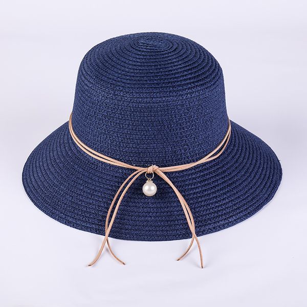 

wide brim hats pattern korean baizhuzi bow will eaves sunshade sun hat go on a journey fashion outdoors personality sandy beach cap tide, Blue;gray