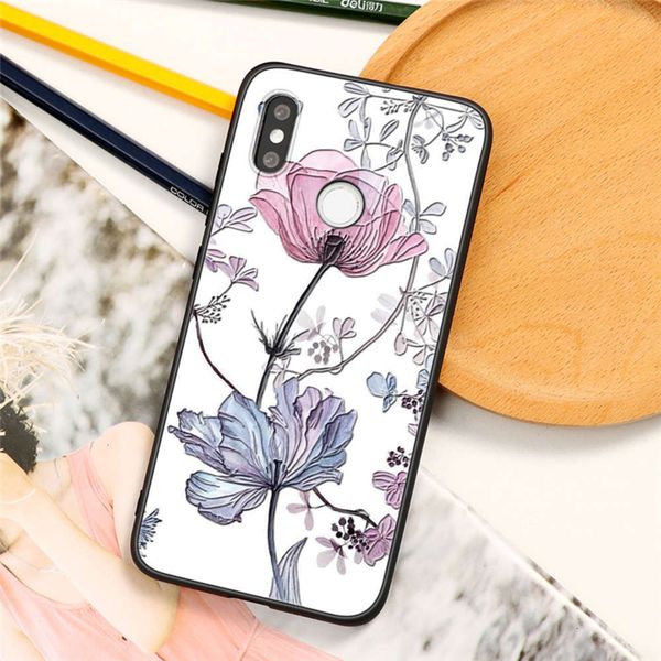 

qa3d mobile phone cover with pink flowers for redmi note 8 pro, 9, 7, 5, 6, 8t, 5a, 4x, k30, k20 pro, s2, 8a, 7a, 6a, 4a, 5 pluvfr
