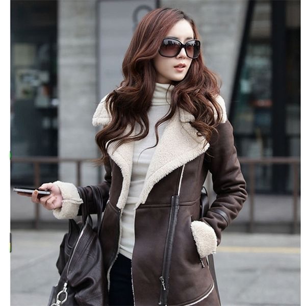 

new suede coat thick winter coat 201212, Black