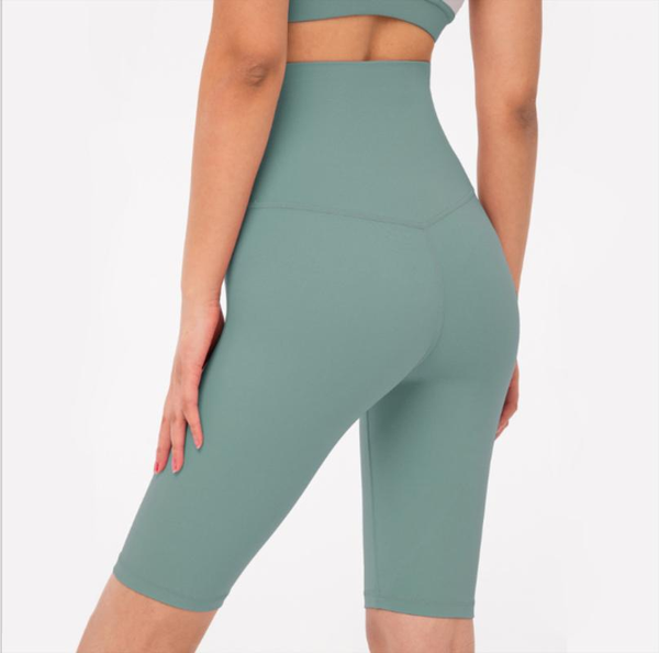 

yoga outfits nude peach hip five-point shorts women high waist energy seamless push up hips fitness sports tights1, White;red