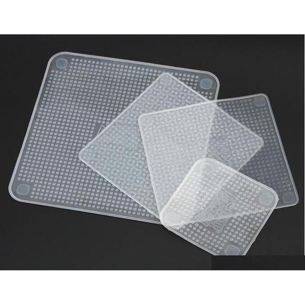 

reusable silicone food wrap seal cover set of 4 fresh clear fresh film good gqkod