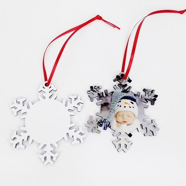 

sublimation snowflake ornaments thermal transfer printing blank diy chrismas pendant double sides stamping mdf card hang pendents f92601