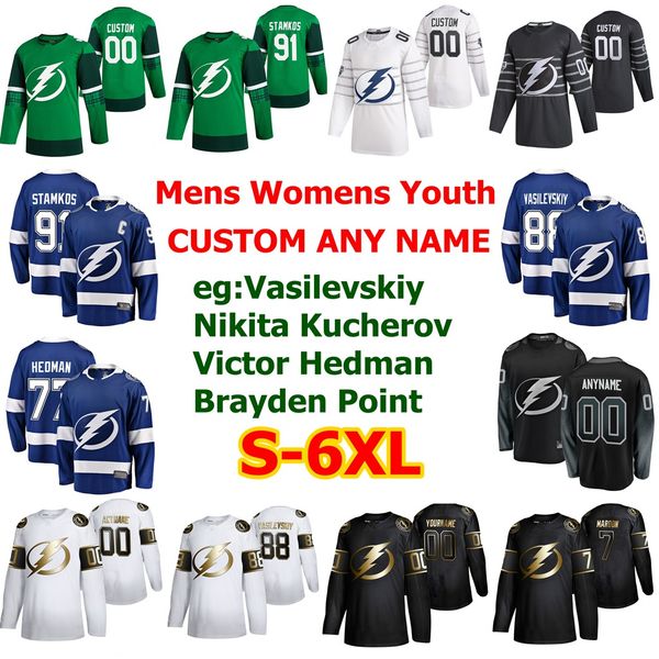 

s-6xl all star tampa bay lightning hockey jerseys 20 blake coleman 14 pat maroon tyler johnson ryan mcdonagh yanni gourde custom stitched, Black;red