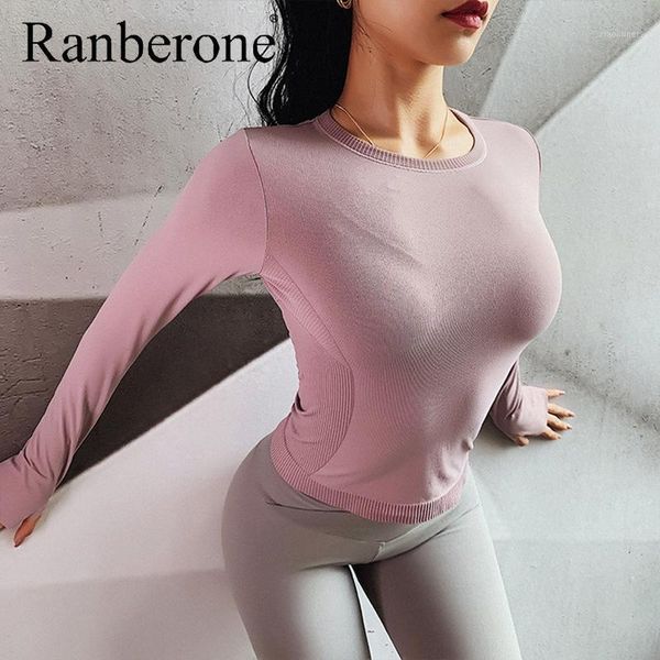 

yoga outfits sports women's slim clothes quick drying t-shirts running fitness breathable long sleeves high elastic sportswear1, White;red