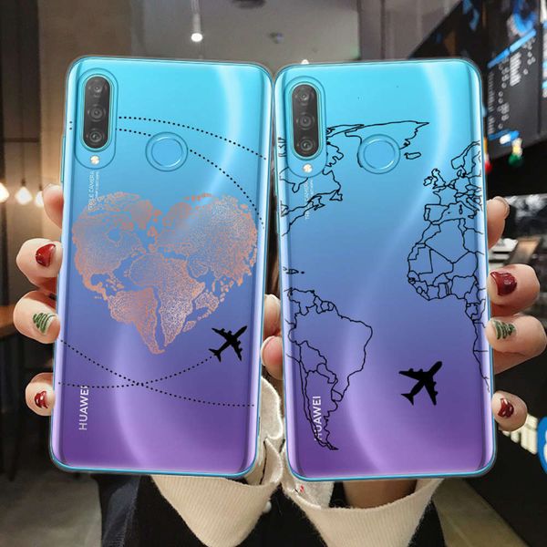 

qahuawei mate, p10, p20, p30 lite pro, transparent silicone caselk