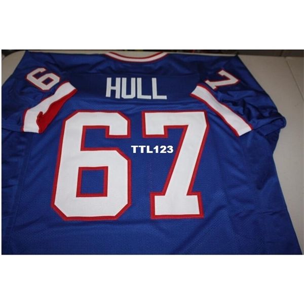 

3740 kent hull #67 sewn stitched home retro jersey afc champion full embroidery college jersey size s-4xl or custom any name or number, Black