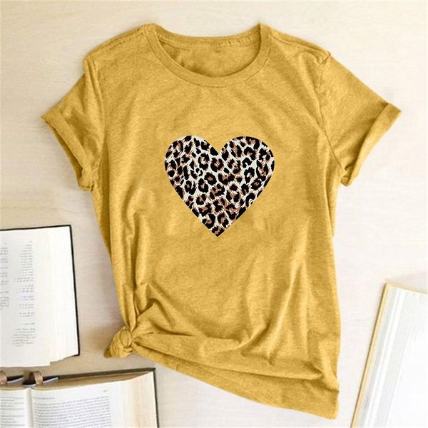 

leopard love heart print women couple love t shirt fashion harajuku tumblr kawaii tee shirt femme tumblr 2020 clothes jllstc ly_bags