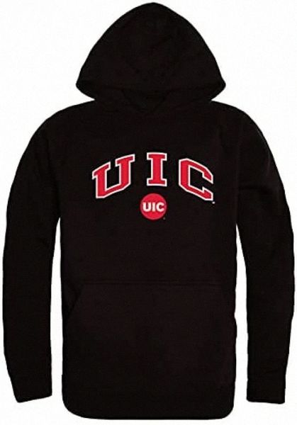 

uic university of illinois at chicago ncaa campus pullover hoodie d44u#, Black