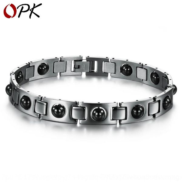 

fqzi5 korean jewelry health magnetic with new fashion titanium men's bracelet fashion steel bracelet jkbvb, Golden;silver