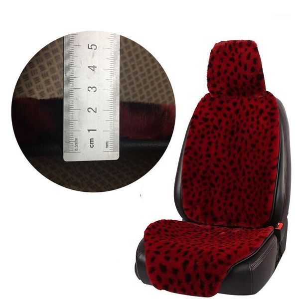 

plush car seat cover red leopard warm faux auto front interior protector universal fit for van truck suv1