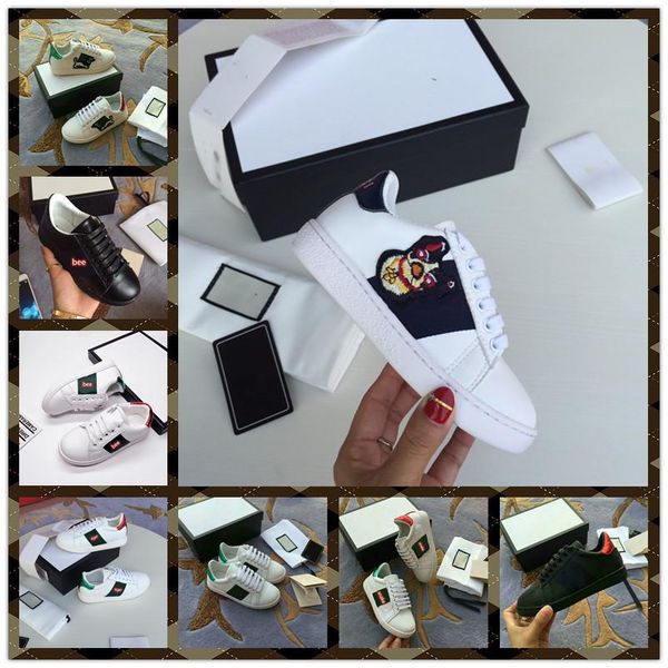 

a1 new arrival fashion kids casual shoes luxury designer sneakers shoes genuine leather bee embroid, Black;red