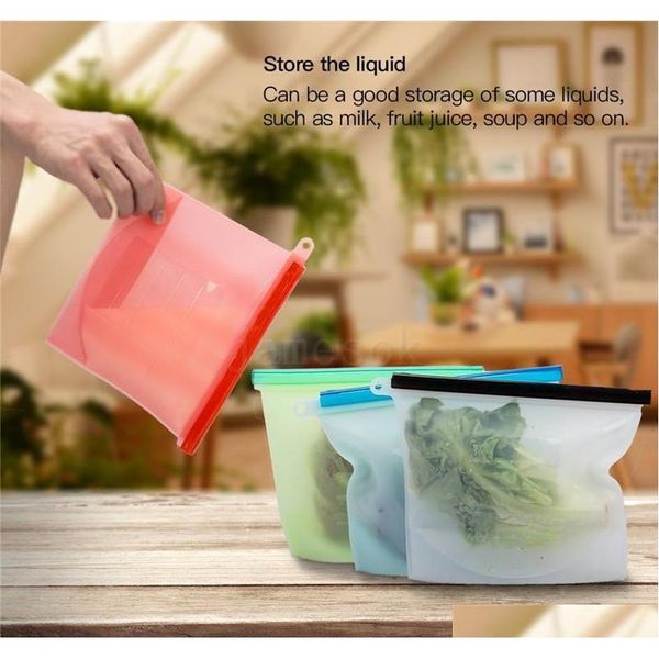 

1000ml reusable sile food storage bags | forsandwich, liquid, snack, lunch, fruit, er qylbdm garden2010