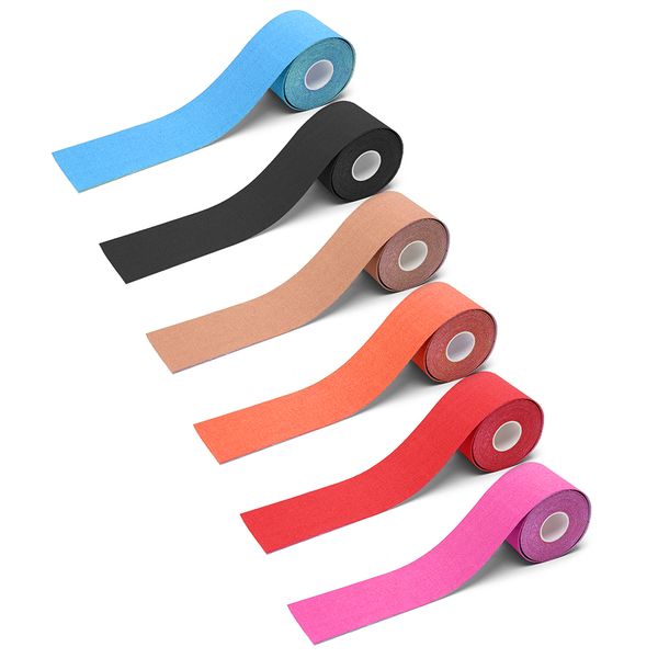 

elbow & knee pads 16ft sports bandage anti-allergic muscle support athletic tape pain relief shin splints for shoulder knees elbows, Black;gray