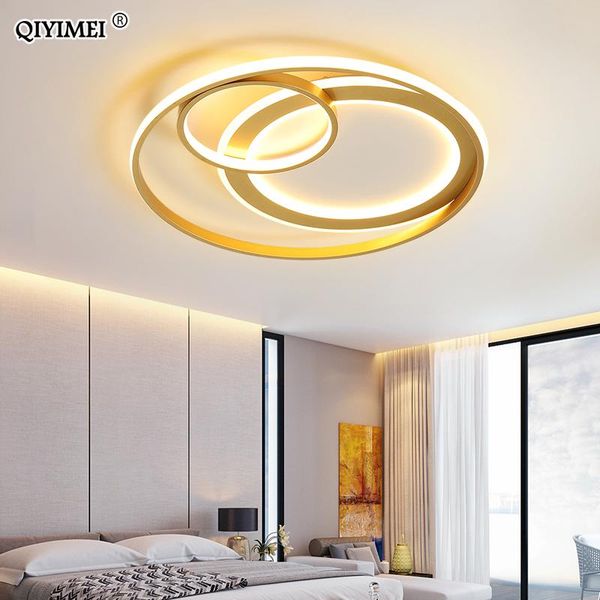 

gold led chandeliers for living bedroom dining kitchen study room round frame lamps dimmable with remote control ac85-260v