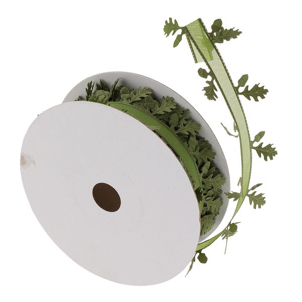 

20 meter green leaf leaves lace fabric trims embroidered for diy craft