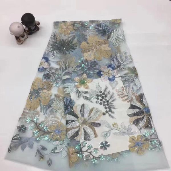 

ribbon african sequin lace fabric french 2021 wedding dress xx37121, Pink;blue