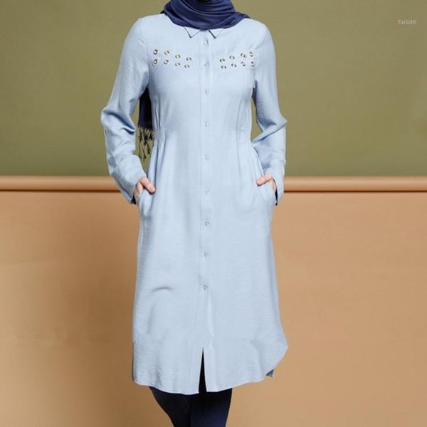 

fashion women lady dress muslim loose t shirt dresses islamic long sleeve bead kaftan abaya arab tunic clothes1, Red