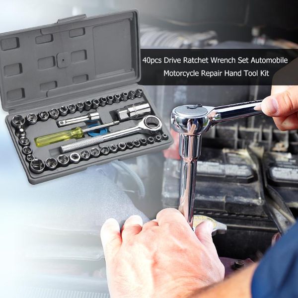 

professional hand tool sets alloet 40pcs drive ratchet wrench set automobile motorcycle repair kit extension bar hex sockets handle