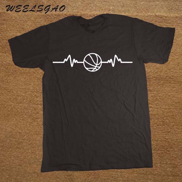 

basketballer heart beat pulse t-shirt funny birthday gift mens print t shirt 100% cotton sport hooded sweatshirt hoodie