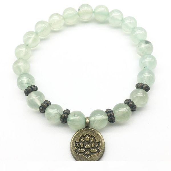 

sn1226 fashion prehnite bracelet women`s healing crystals jewelry natural stone yoga bracelet ing, Black