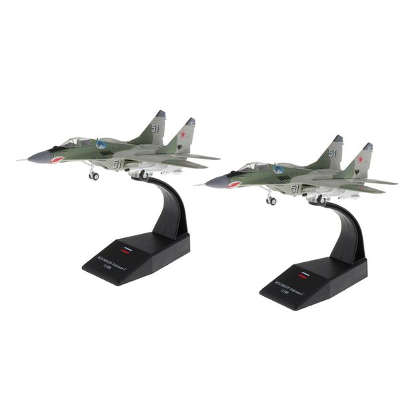 

2 pieces 1/100 mig-29 russian fighter diecast aircraft model